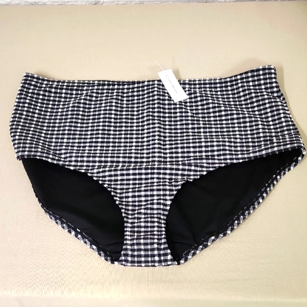 NWT LANE BRYANT Gingham Swim Briefs. Lined. Size 24W